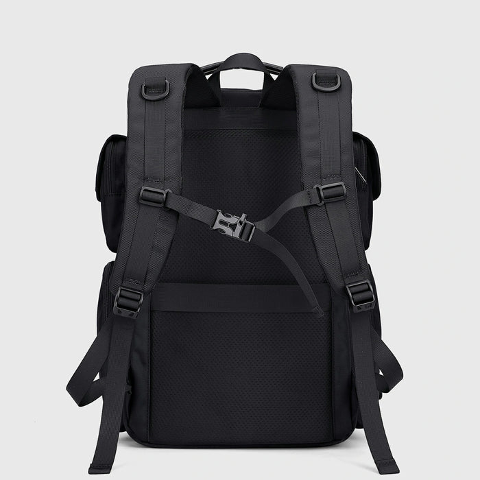 Carry-on Backpack for Men Commuting Casual Travel Laptop Backpacks, rear panel and padded shoulder straps