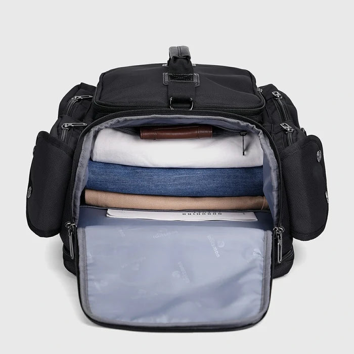 Carry-on Backpack for Men Commuting Casual Travel Laptop Backpacks, side bottle pocket detail