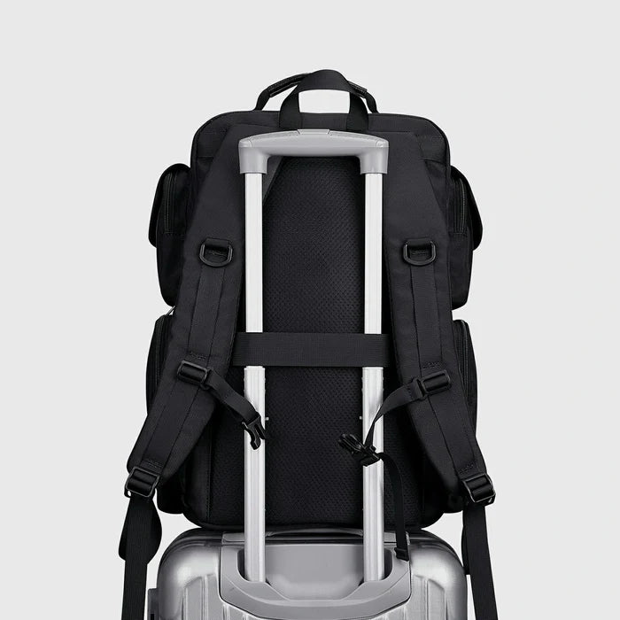 Carry-on Backpack for Men Commuting Casual Travel Laptop Backpacks, main compartment opened for packing