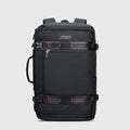WITZMAN 35L black travel backpack for men with shoe compartment and USB port, TSA-friendly design
