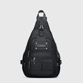 Casual Nylon Chest Bag Triangular Crossbody Sling Bags for Men, three-quarter exterior angle