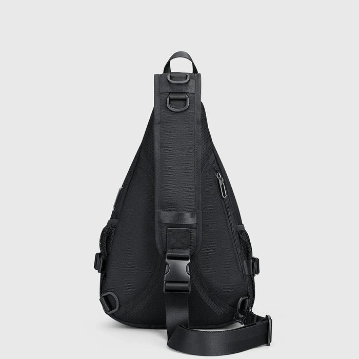 Casual Nylon Chest Bag Triangular Crossbody Sling Bags for Men, adjustable shoulder strap detail