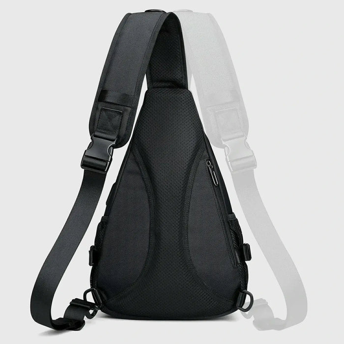 Casual Nylon Chest Bag Triangular Crossbody Sling Bags for Men, buckle and strap hardware