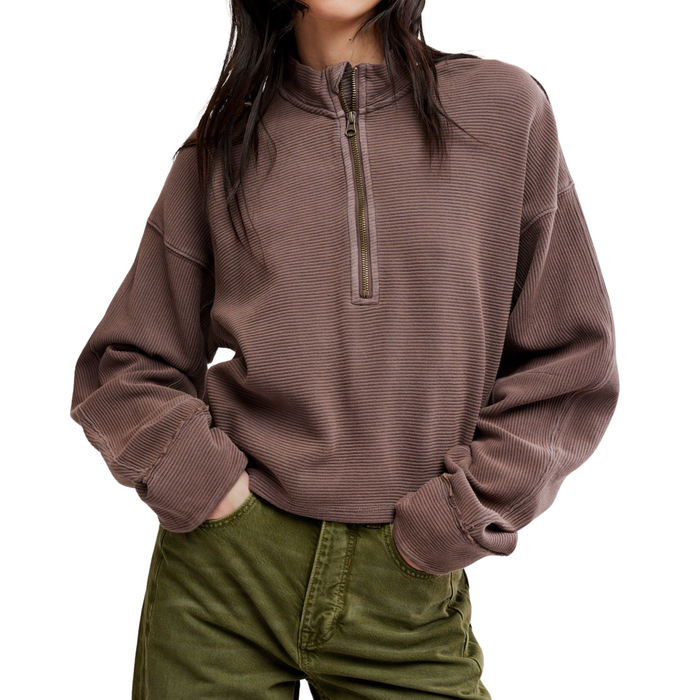 Celeste Quarter Zip in Mocha