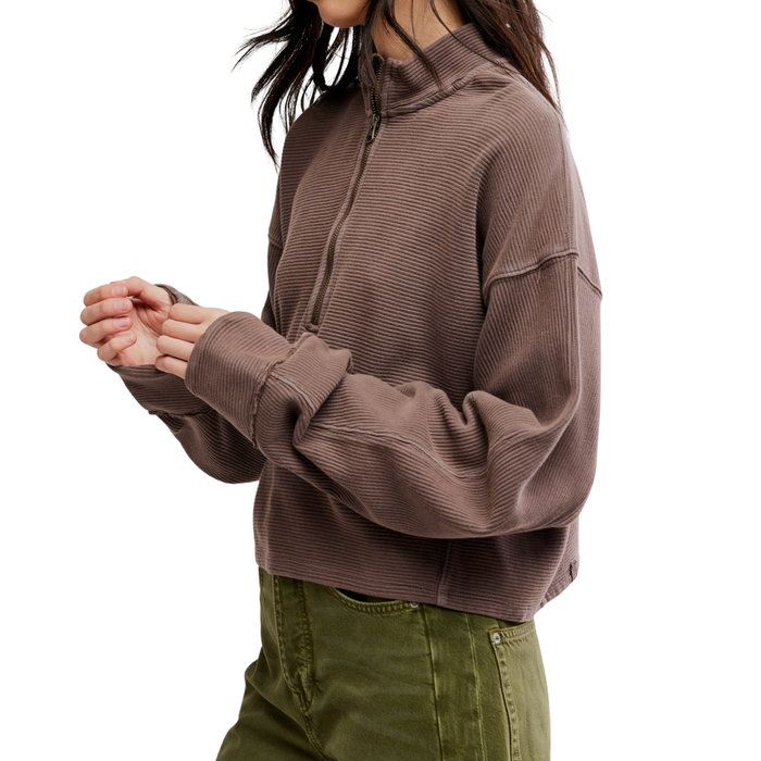 Celeste Quarter Zip in Mocha
