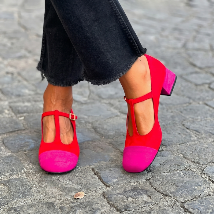 Celeste Two-Tone Heel Loafers