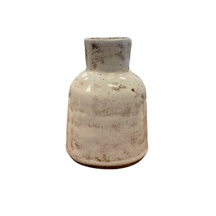 Ceramic Modern Tall Diffuser Pot White Raku