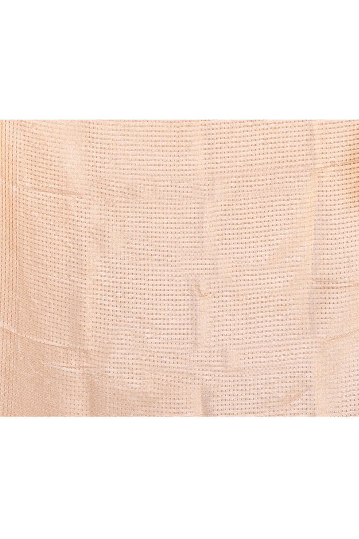Champagne Beige Embroidered Silk Blend Saree