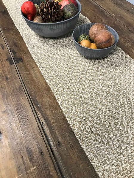Cherry Blossom Cream and Mustard Long Runner