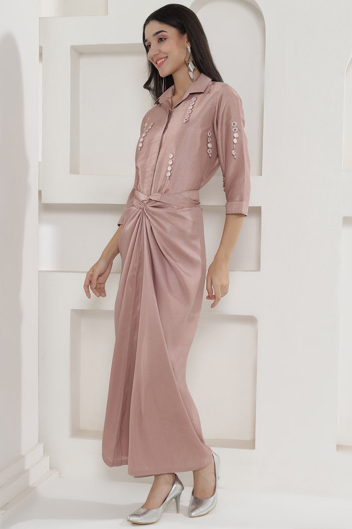 Cherry Blossom Dola Silk Tie Knot Skirt Set