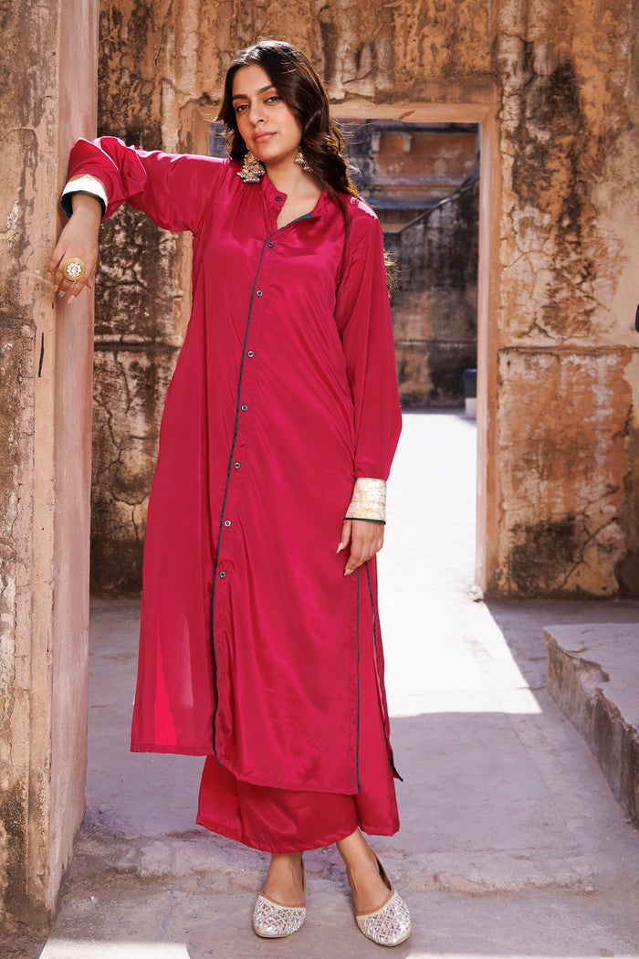 Cherry Red Crepe Co-Ord Set