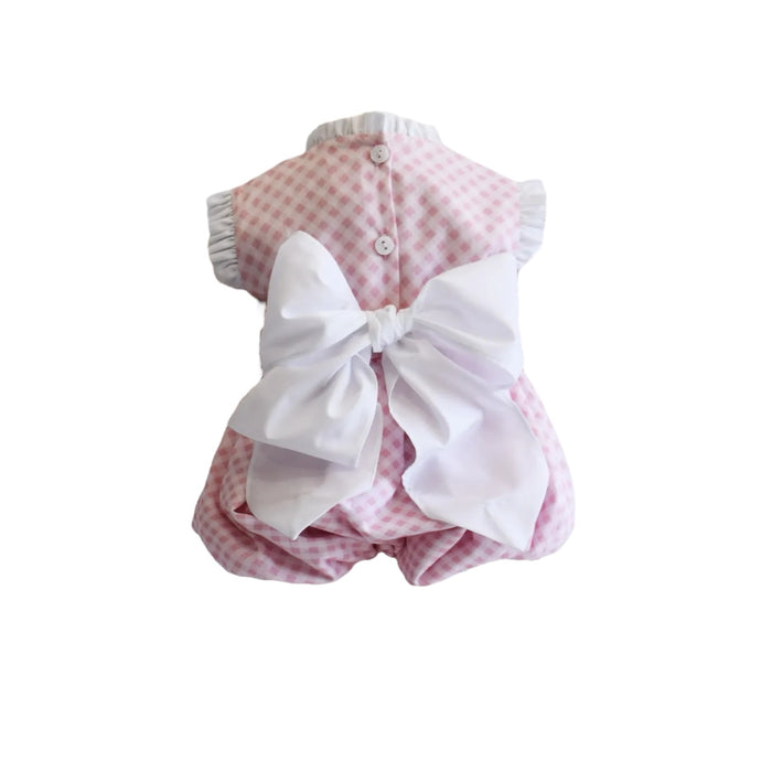 Chloe Pink Gingham Handsmocked Bubble