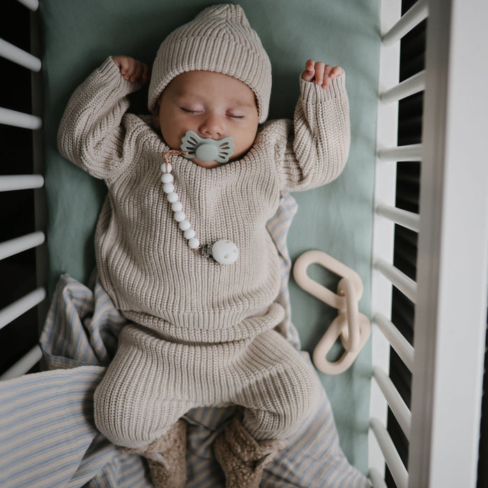 chunky knit pants beige - baby