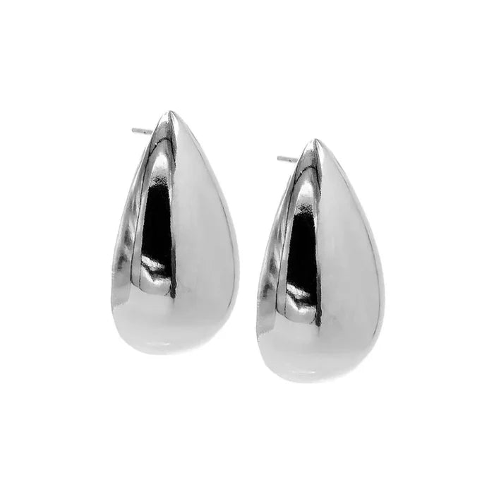 Chunky Teardrop Earrings in Silver - Madison's Niche