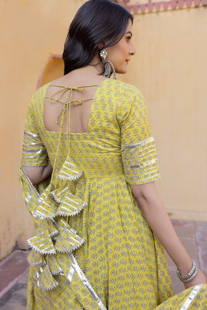 Citrine Mirror-Trail Anarkali Set