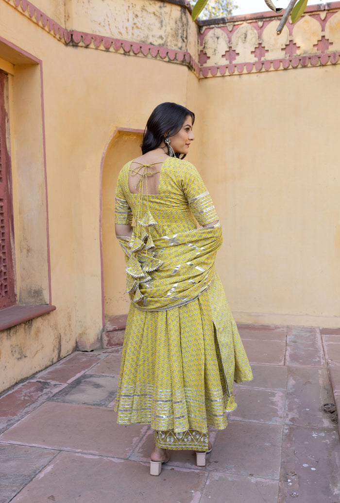 Citrine Mirror-Trail Anarkali Set