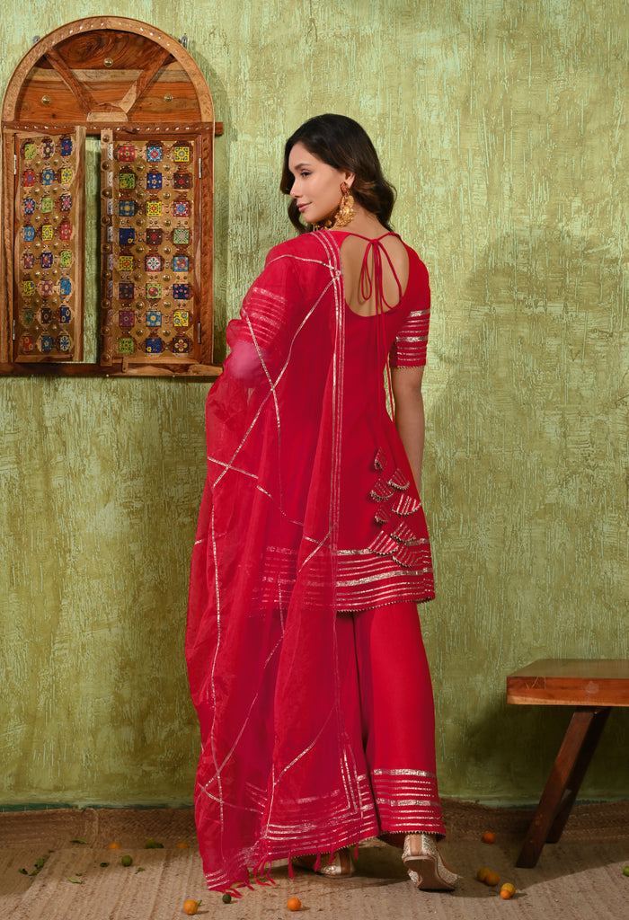 Classic Pink Rayon Embroidered Kurta Set