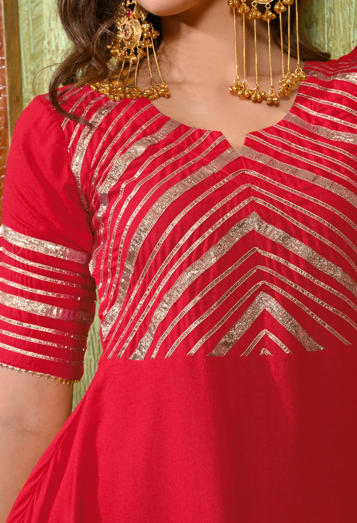 Classic Pink Rayon Embroidered Kurta Set
