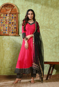 Classic Pink Rayon Solid Anarkali Set