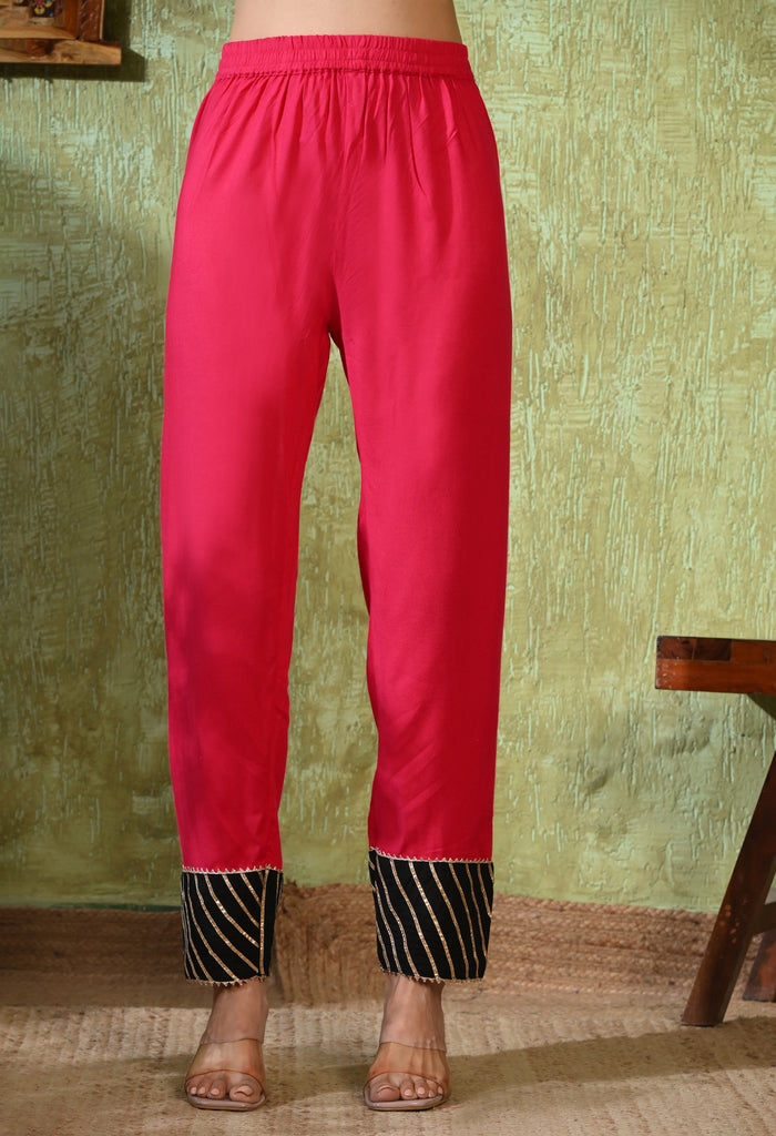 Classic Pink Rayon Solid Anarkali Set