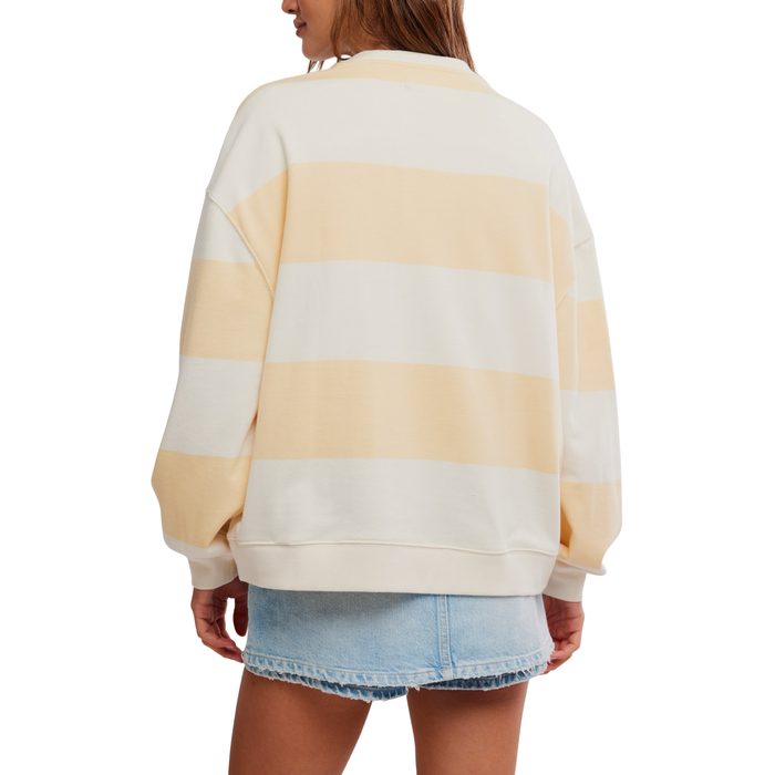 Classic Striped Crewneck in Apricot - Madison's Niche