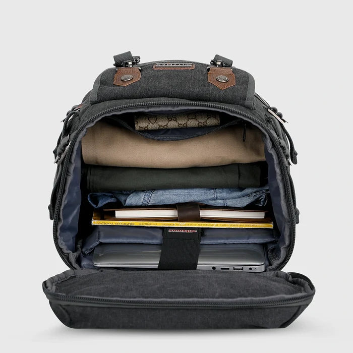 WITZMAN A568-2 canvas travel backpack product view 5