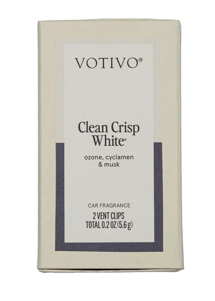 votivo vent clip car freshener clean crisp white