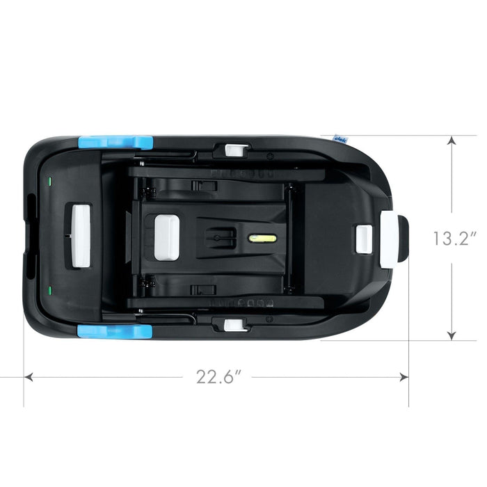 Top view of Liing base with measurements indicated on a white background