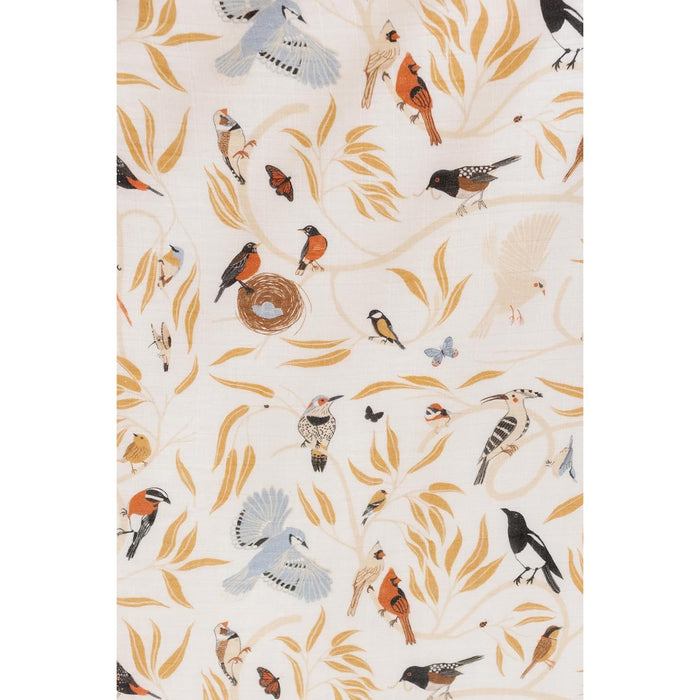 Clementine Kids - Cotton Muslin Crib Sheet - Birds-Crib Sheets-Posh Baby