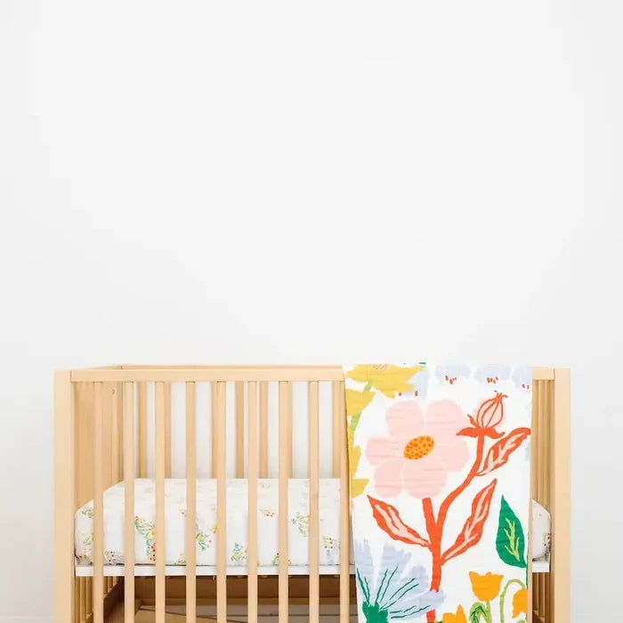 Clementine Kids - Cotton Muslin Quilt - Garden-Quilts + Snuggle Blankets-Posh Baby