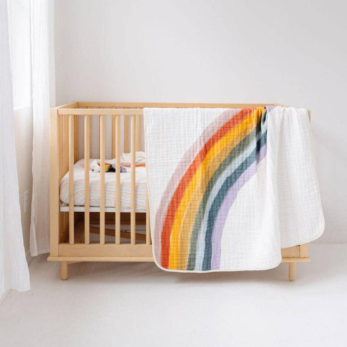 Clementine Kids - Cotton Muslin Quilt - Rainbow Connections-Quilts + Snuggle Blankets-Posh Baby