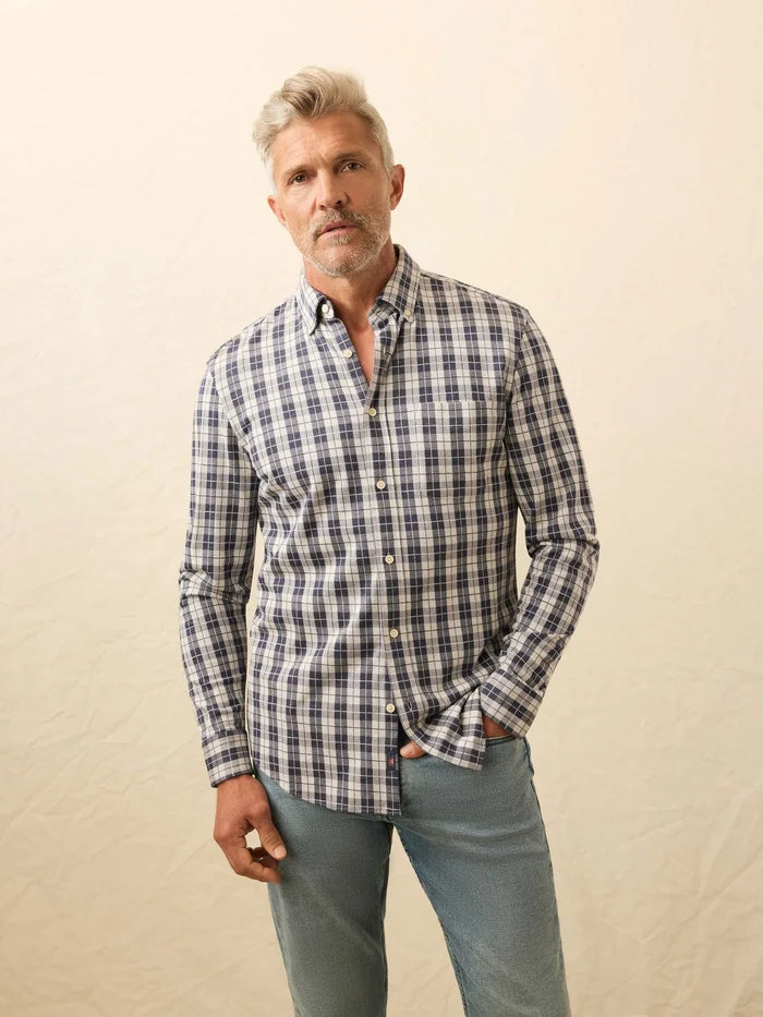 Coastline Knit Shirt in Royal Canyon Plaid - Madison's Niche