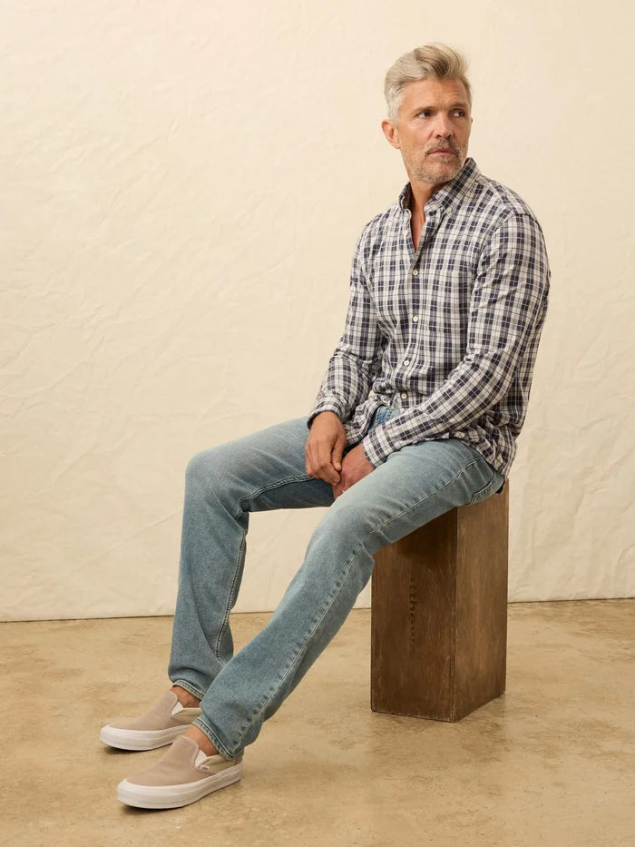 Coastline Knit Shirt in Royal Canyon Plaid - Madison's Niche