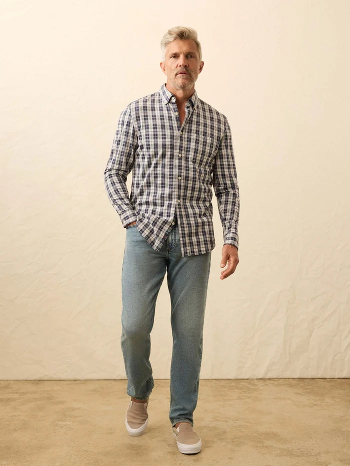 Coastline Knit Shirt in Royal Canyon Plaid - Madison's Niche