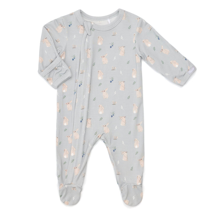Coccoli - Modal 2-Way Zipper Footie - Bunnies-Footies + Rompers (Basic)-Newborn-Posh Baby