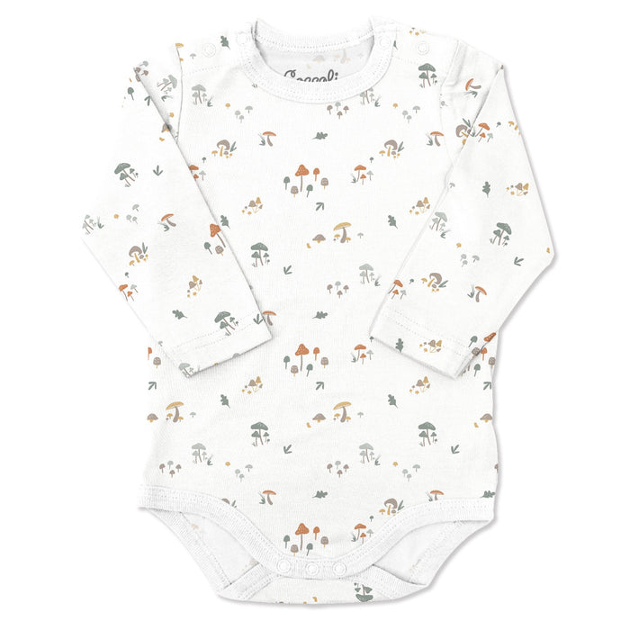 Coccoli - Modal Long Sleeve Bodysuit - Mushrooms-Onesies-0-3M (1M)-Posh Baby