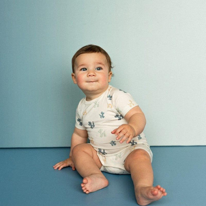 Coccoli - Modal Shortie Romper - Balloon Dogs-Footies + Rompers (Basic)-0-3M (1M)-Posh Baby