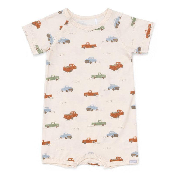 Coccoli - Modal Shortie Romper - Trucks-Footies + Rompers (Basic)-0-3M (1M)-Posh Baby