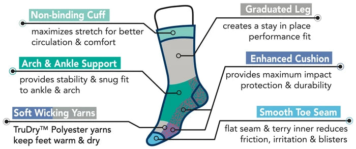 Compression Crew Socks | Assorted Half-Cushion | Dr Motion Men ( 3 Pairs )