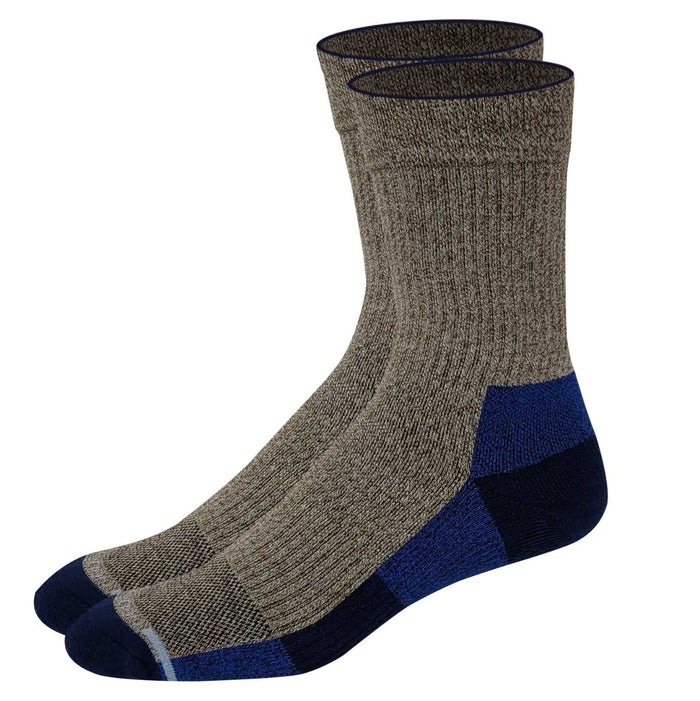 Men's compression crew socks with color block design and cushioned sole by Dr. Motion