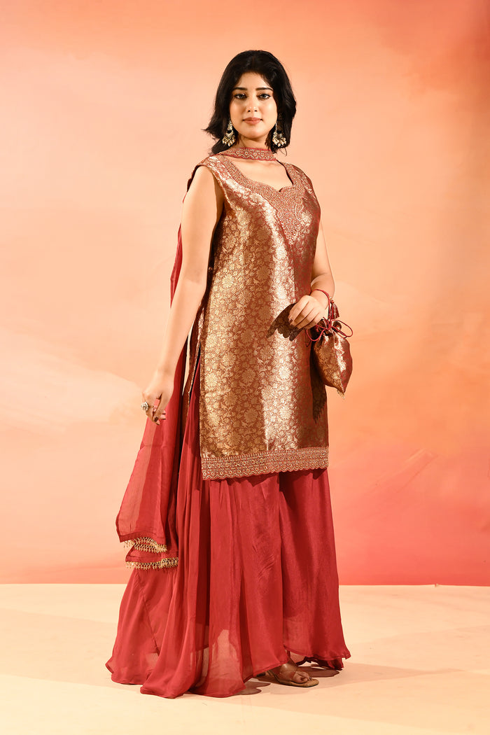 Copper Brown All Over Tissue Straight Cut Set