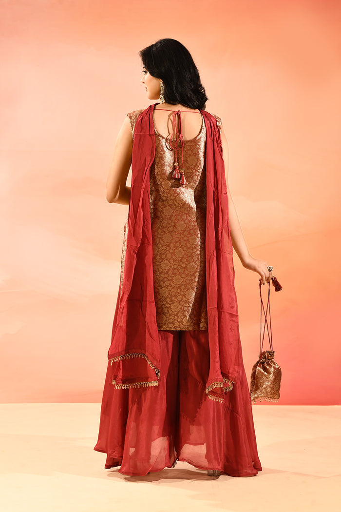 Copper Brown All Over Tissue Straight Cut Set