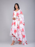 Coral Rose Trail Anarkali Set