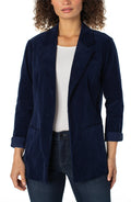 Corduroy Boyfriend Blazer in Arctic Night - Madison's Niche