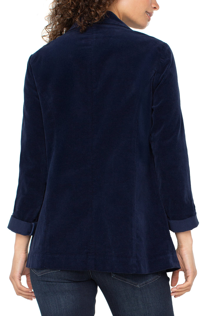 Corduroy Boyfriend Blazer in Arctic Night - Madison's Niche