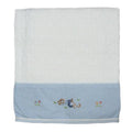 Cotton Baby Blanket Monkey Biz With Blue Trim