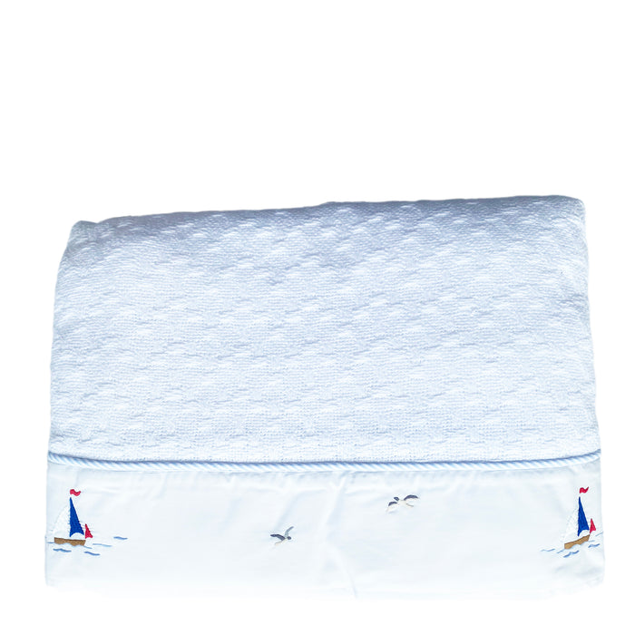 Cotton Blanket - Twin - Nautical Blue