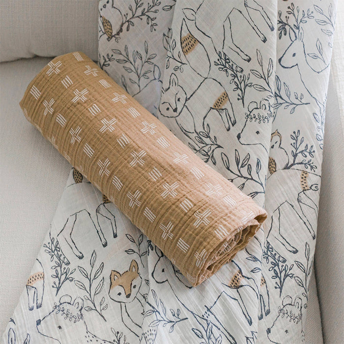 Crane Baby - 2-Pc. Swaddle Wraps - Ezra-Swaddle Blankets-Posh Baby
