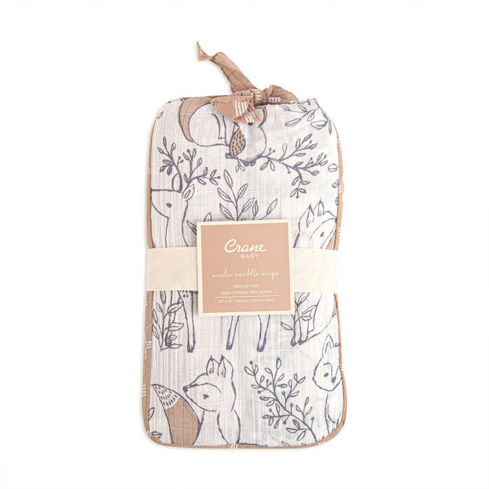 Crane Baby - 2-Pc. Swaddle Wraps - Ezra-Swaddle Blankets-Posh Baby