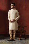 Cream Dupion Solid Kurta Set